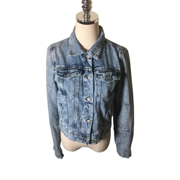 Free People Denim Jacket Women's Size Small Blue Cotton Blend - Picture 1 of 6